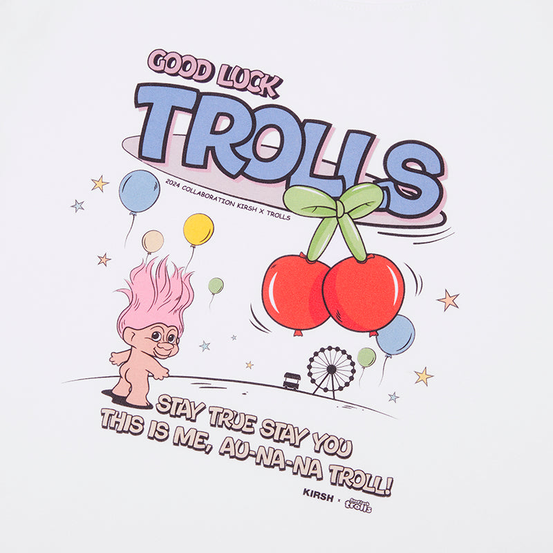 トロールレトログラフィッククロップTシャツ【ホワイト】