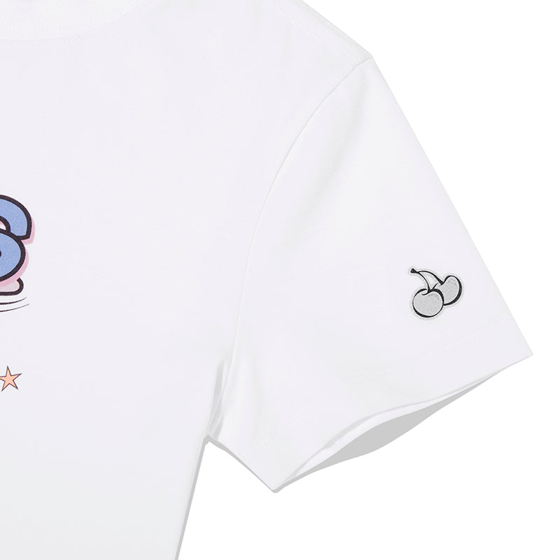 トロールレトログラフィッククロップTシャツ【ホワイト】