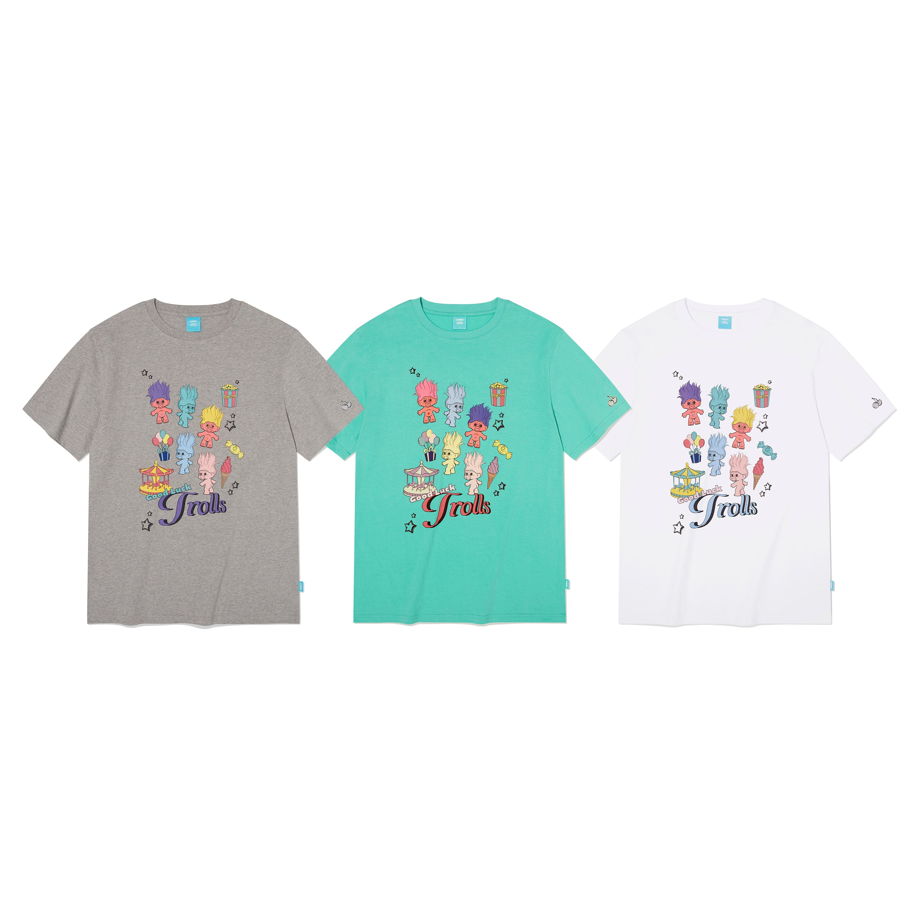 トロールグラフィックルーズフィットTシャツ【メランジグレー】