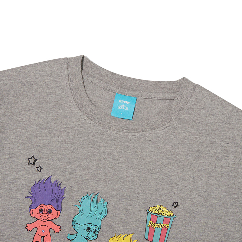 トロールグラフィックルーズフィットTシャツ【メランジグレー】