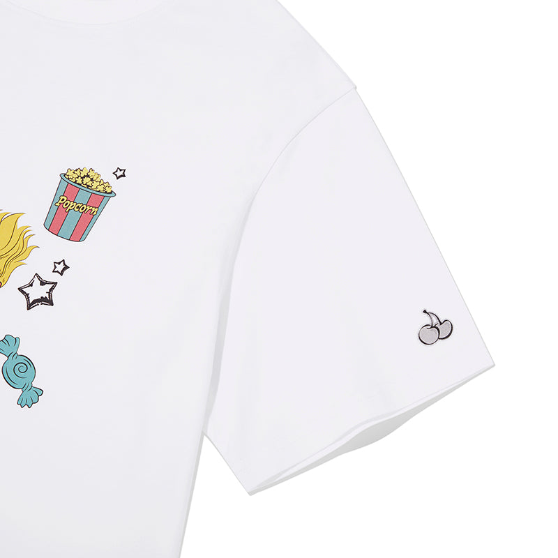 トロールグラフィックルーズフィットTシャツ【メランジグレー】
