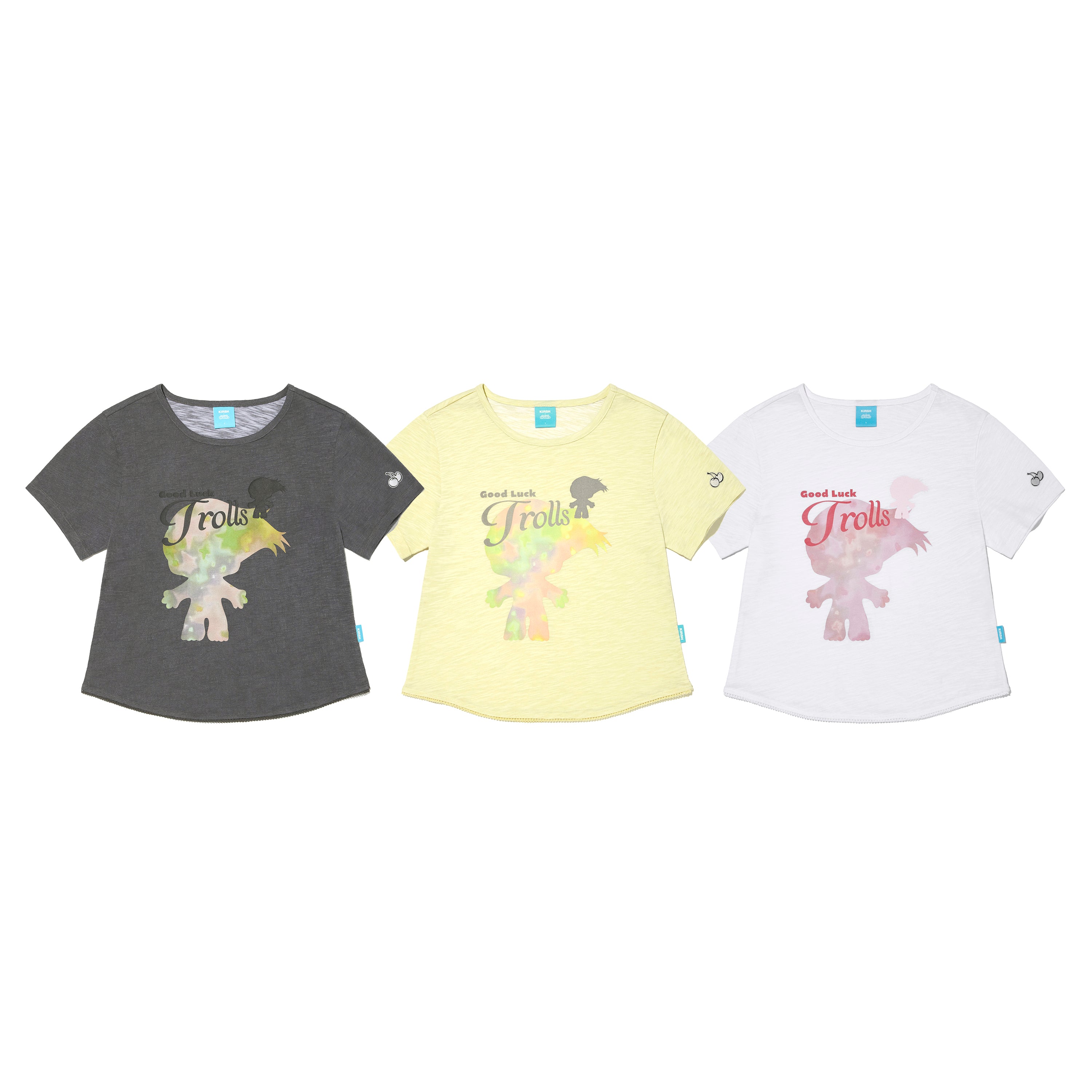 トロールシルエットスリムフィットTシャツ【ライトイエロー】