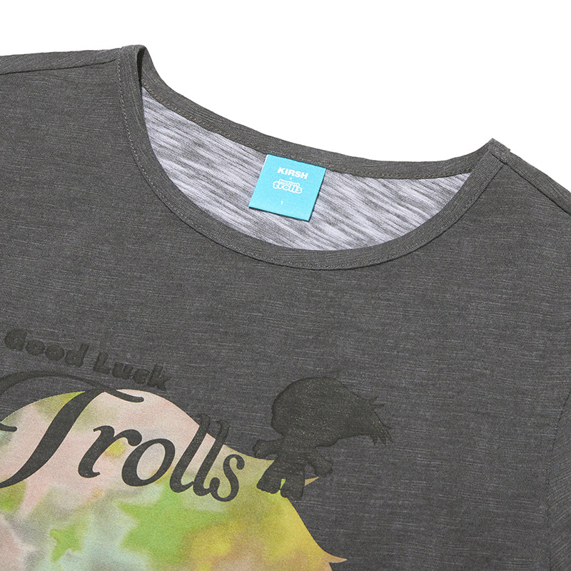 トロールシルエットスリムフィットTシャツ【ライトイエロー】