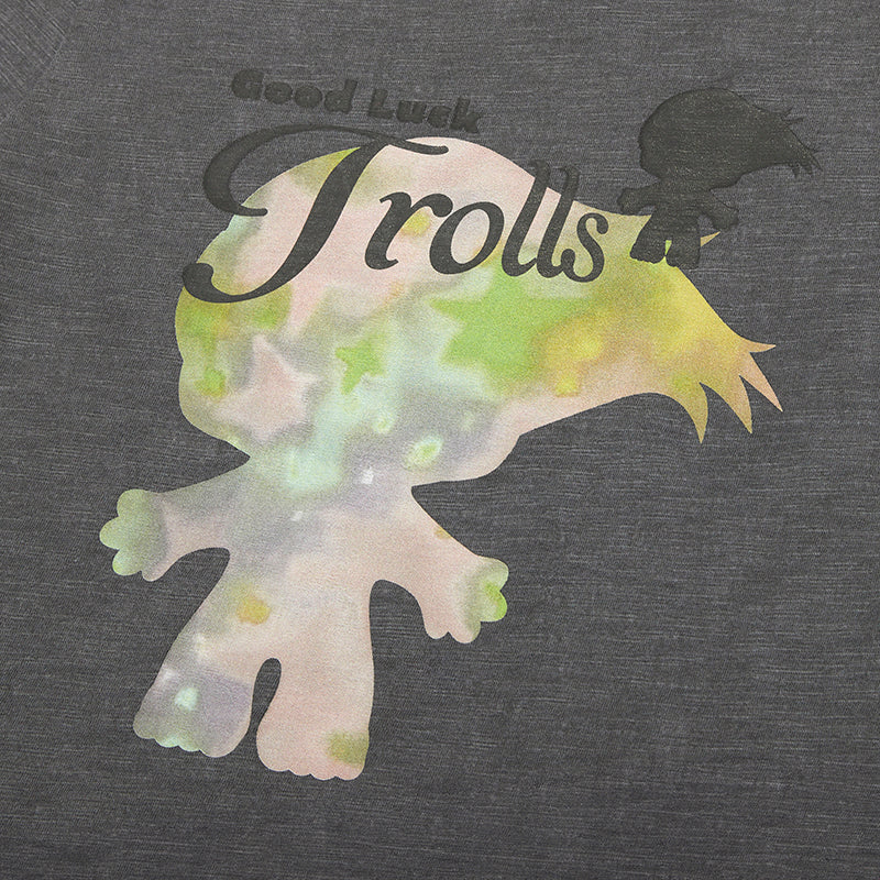 トロールシルエットスリムフィットTシャツ【ライトイエロー】