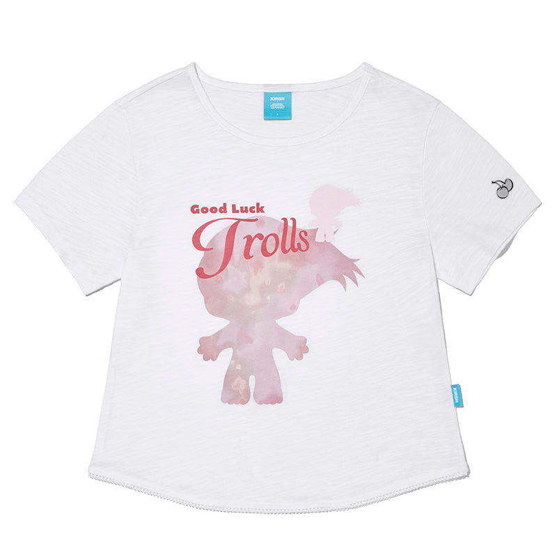 トロールシルエットスリムフィットTシャツ【ライトイエロー】
