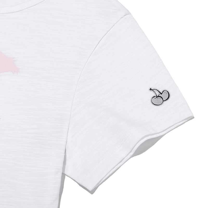 トロールシルエットスリムフィットTシャツ【ライトイエロー】