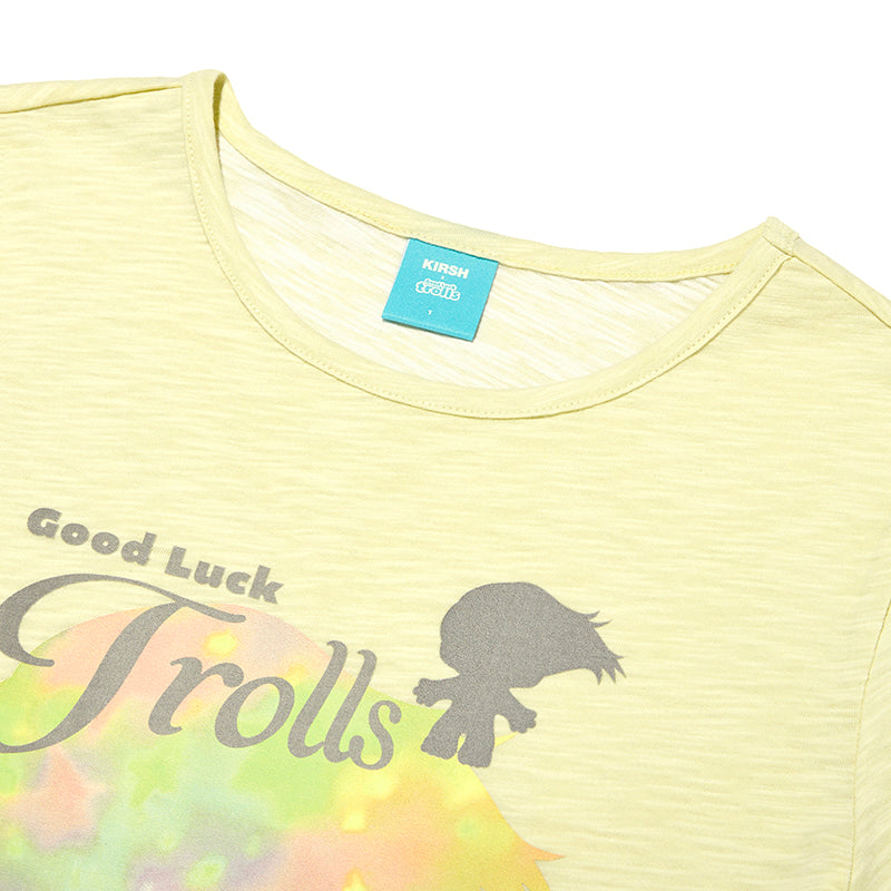トロールシルエットスリムフィットTシャツ【ライトイエロー】
