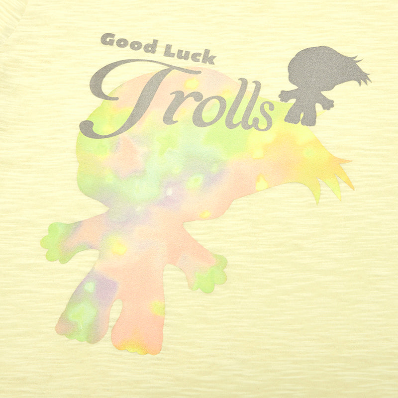 トロールシルエットスリムフィットTシャツ【ライトイエロー】