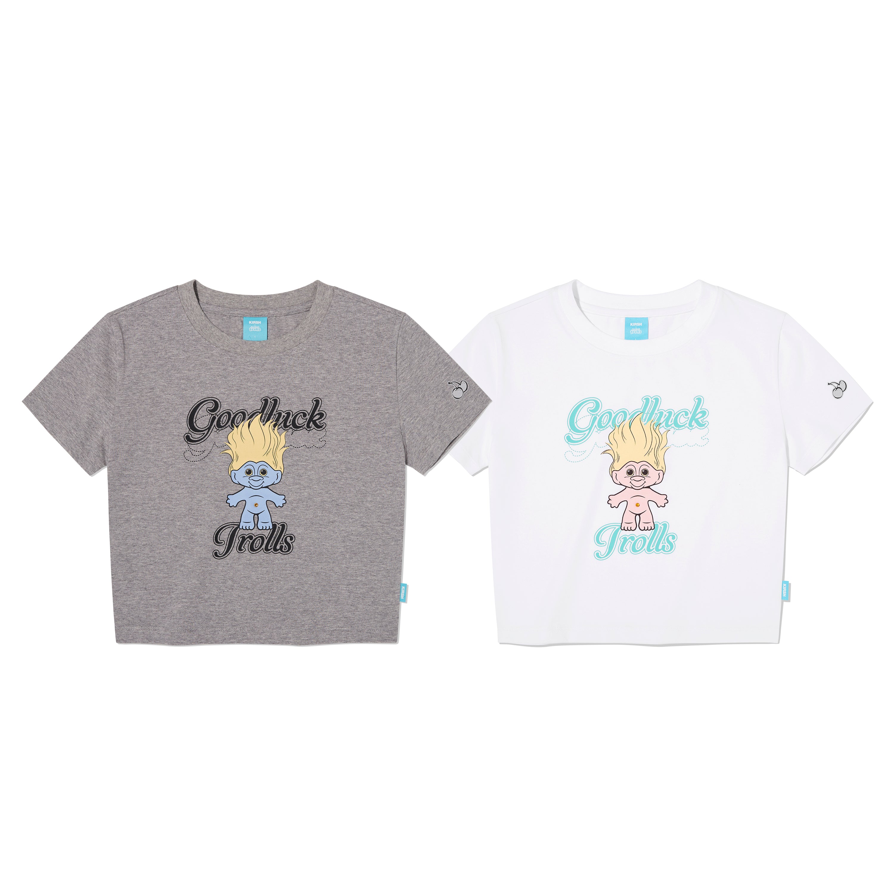 トロールグラフィッククロップTシャツ【メランジグレー】