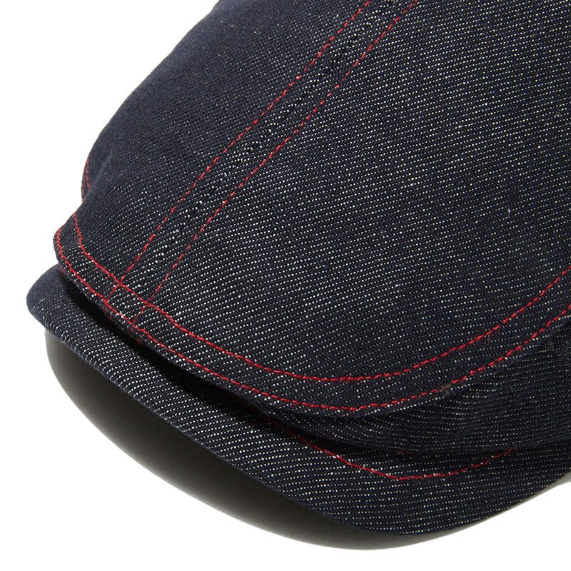KIRSH X TRUERELIGION ステッチポイントデニム ハンチングキャップ【レッド】