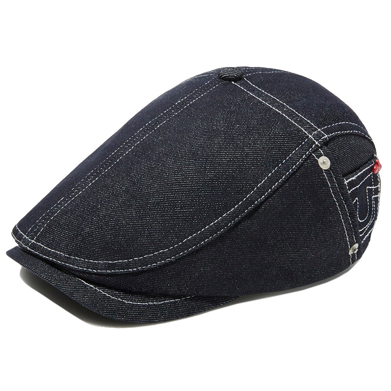 KIRSH X TRUERELIGION ステッチポイントデニム ハンチングキャップ【ホワイト】