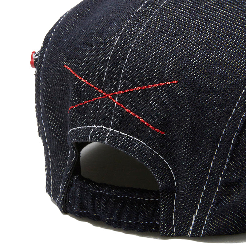 KIRSH X TRUERELIGION ステッチポイントデニム ハンチングキャップ【ホワイト】