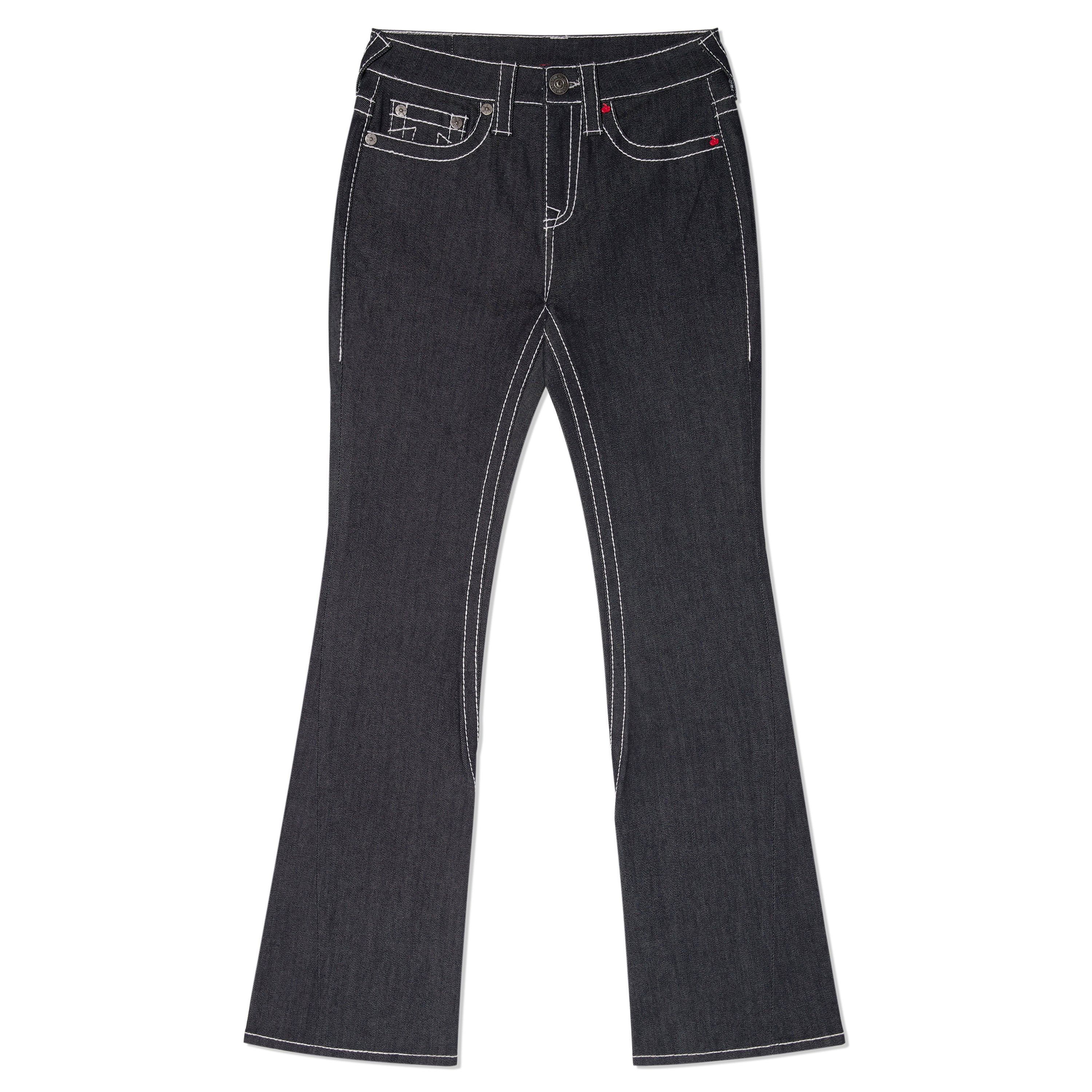 KIRSH X TRUERELIGION ステッチポイントブーツカットデニムパンツ【ダークブルー】