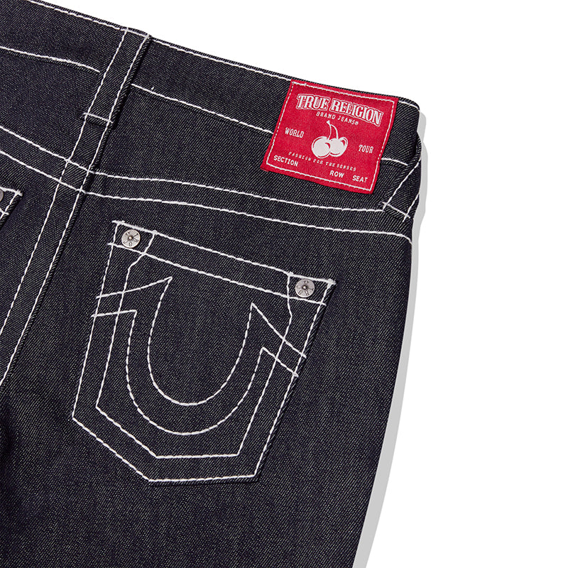 KIRSH X TRUERELIGION ステッチポイントブーツカットデニムパンツ【ダークブルー】