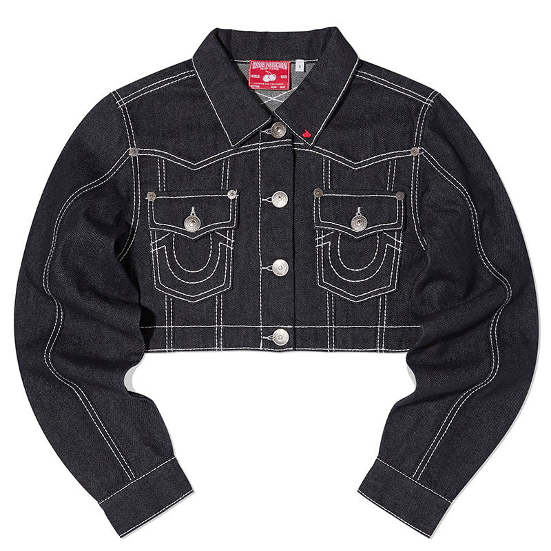 KIRSH X TRUERELIGION ステッチポイントデニムクロップジャケット
