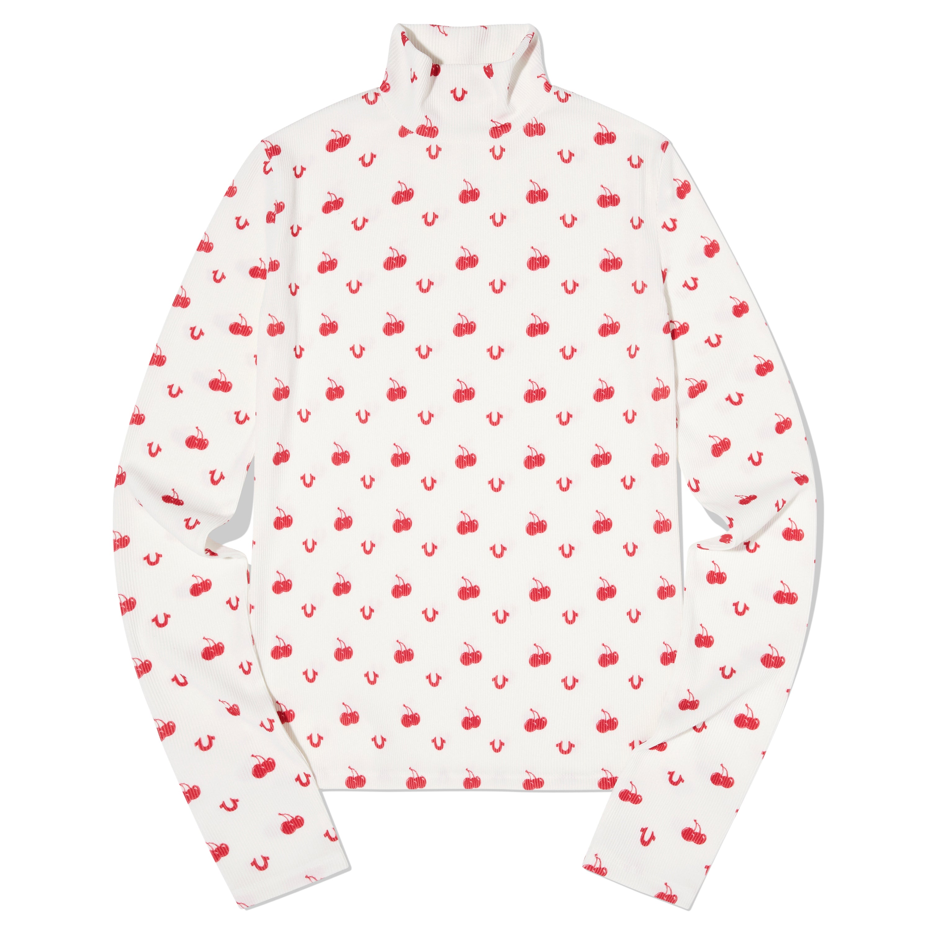 KIRSH X TRUERELIGION グラフィックハイネックスリムTシャツ【ホワイト】