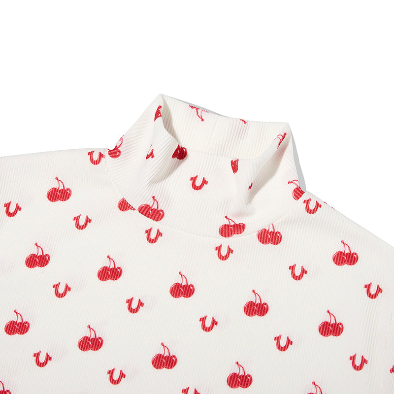 KIRSH X TRUERELIGION グラフィックハイネックスリムTシャツ【ホワイト】