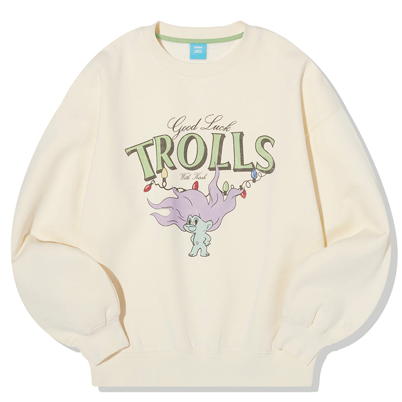 トロールヴィンテージグラフィックナッピングスウェット【アイボリー】