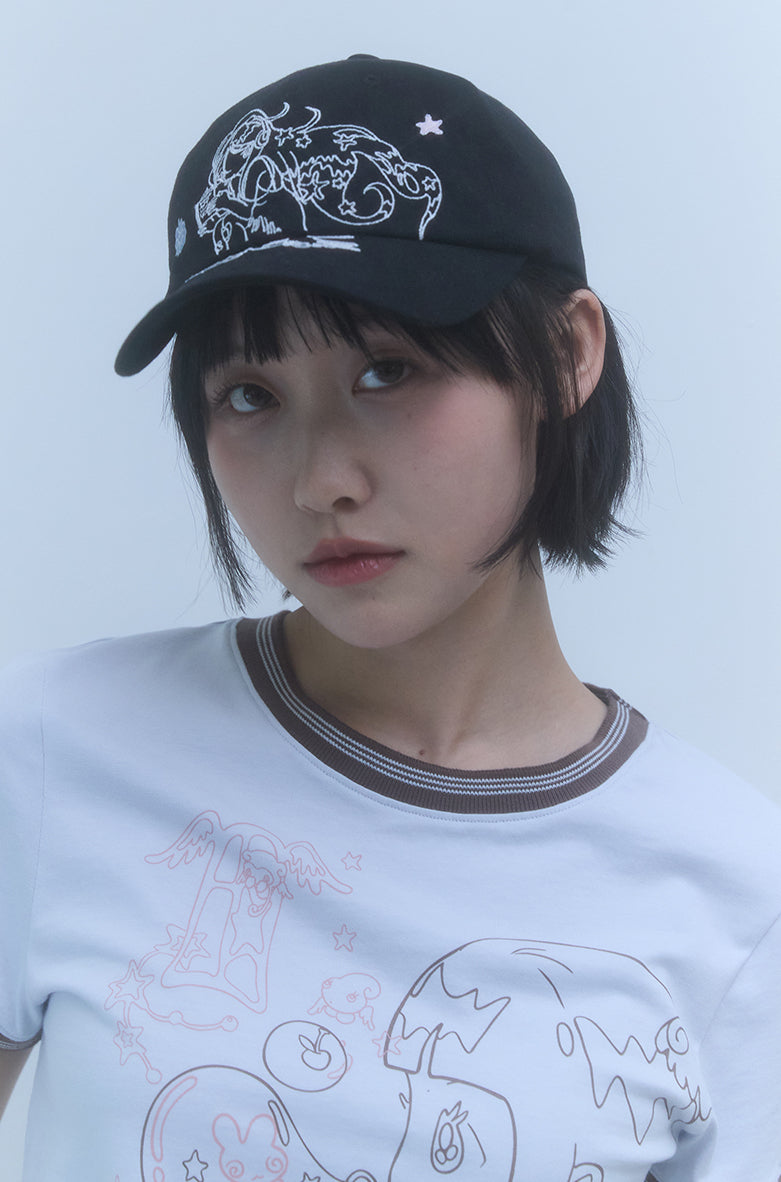 KIRSH X SUNONEBIRD エンブロイダリー ボールキャップ【ブラック】