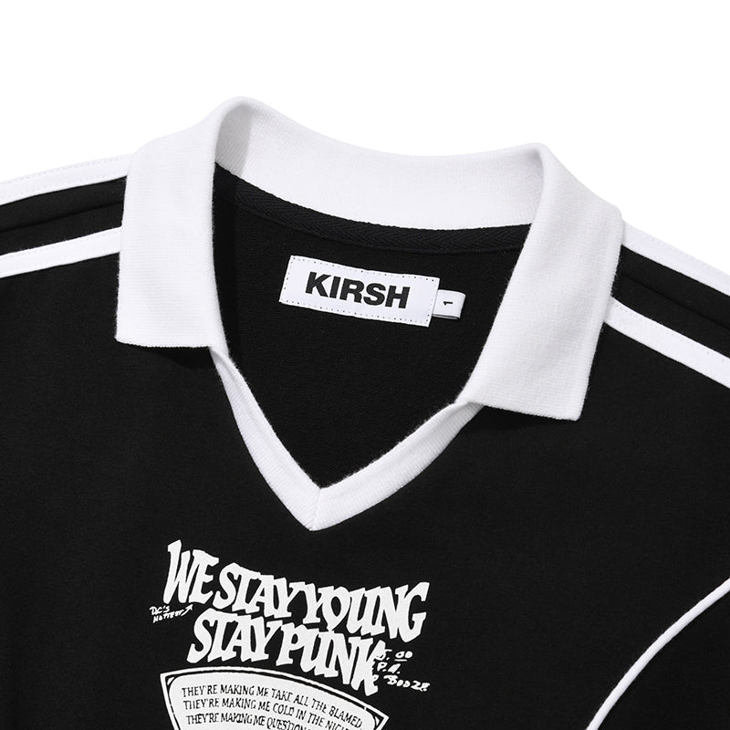 オープンカラースポーティドレス【ブラック】