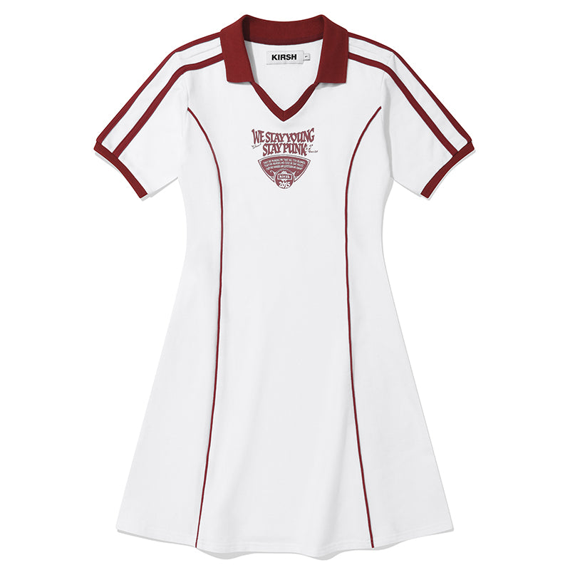 オープンカラースポーティドレス【ブラック】