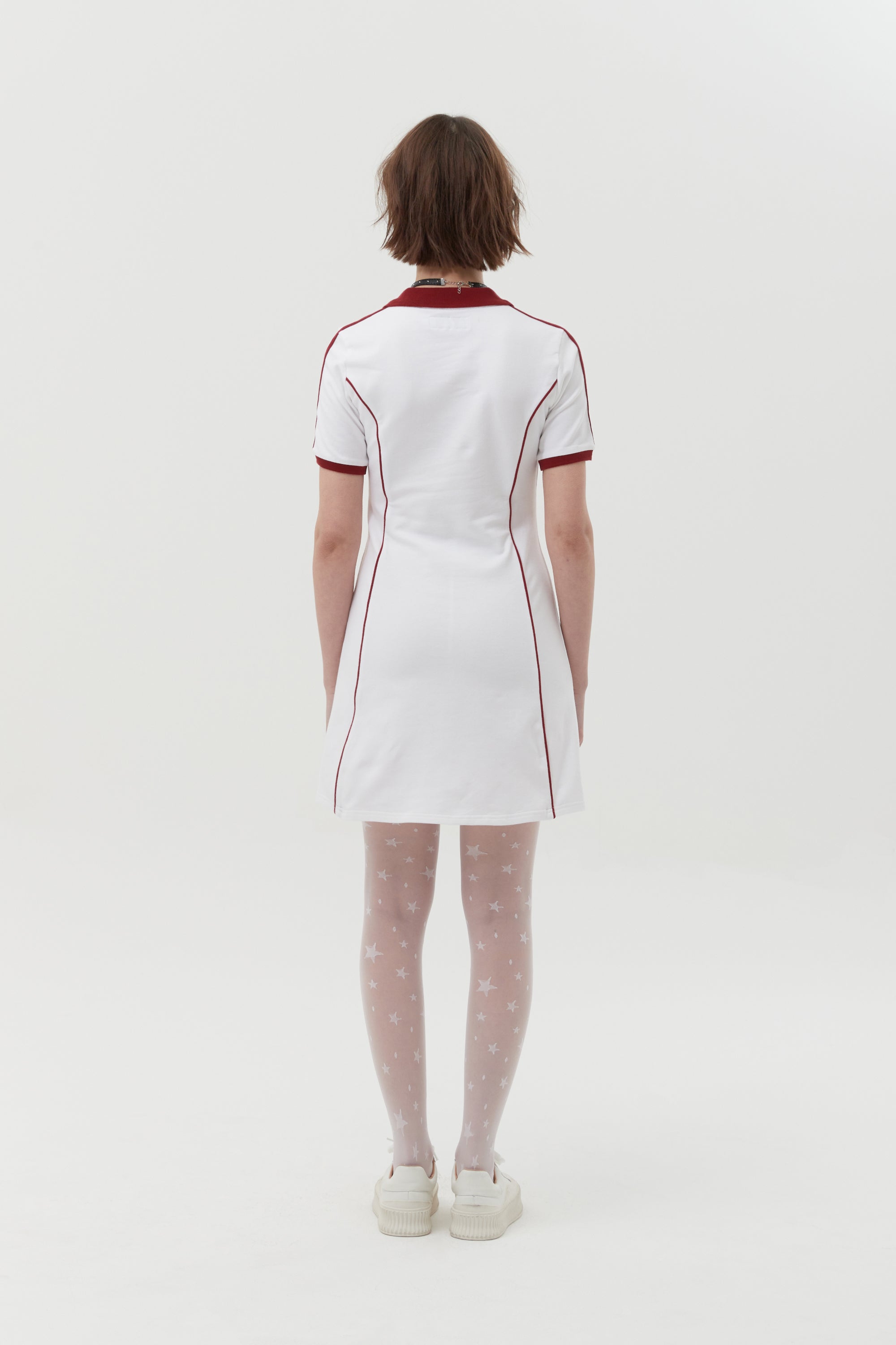 オープンカラースポーティドレス【ブラック】