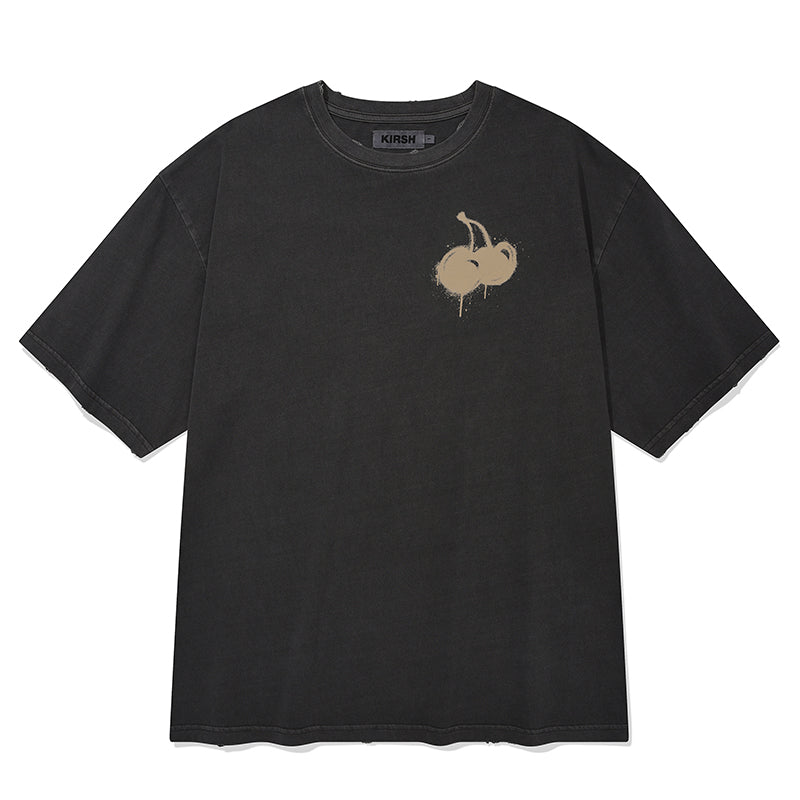 メルティングチェリーピグメントウォッシングTシャツ【ホワイト】