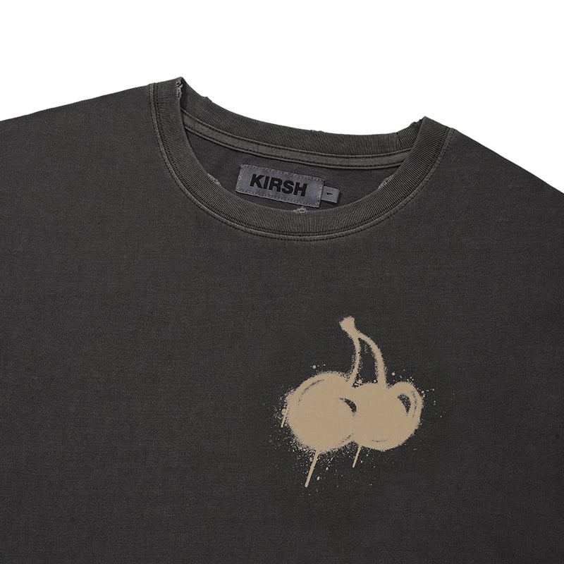 メルティングチェリーピグメントウォッシングTシャツ【ホワイト】