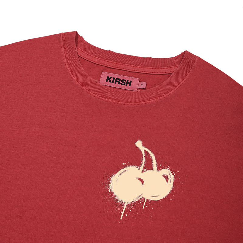メルティングチェリーピグメントウォッシングTシャツ【ホワイト】