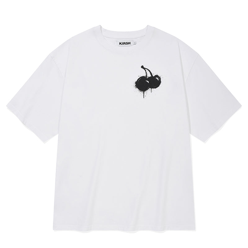 メルティングチェリーピグメントウォッシングTシャツ【ホワイト】