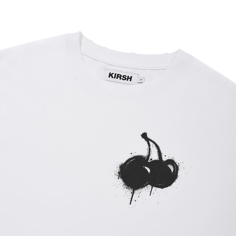 メルティングチェリーピグメントウォッシングTシャツ【ホワイト】