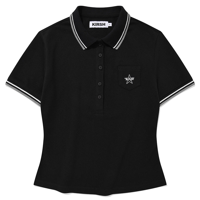 ボタンポイントスリムフィットカラーTシャツ【アイボリー】