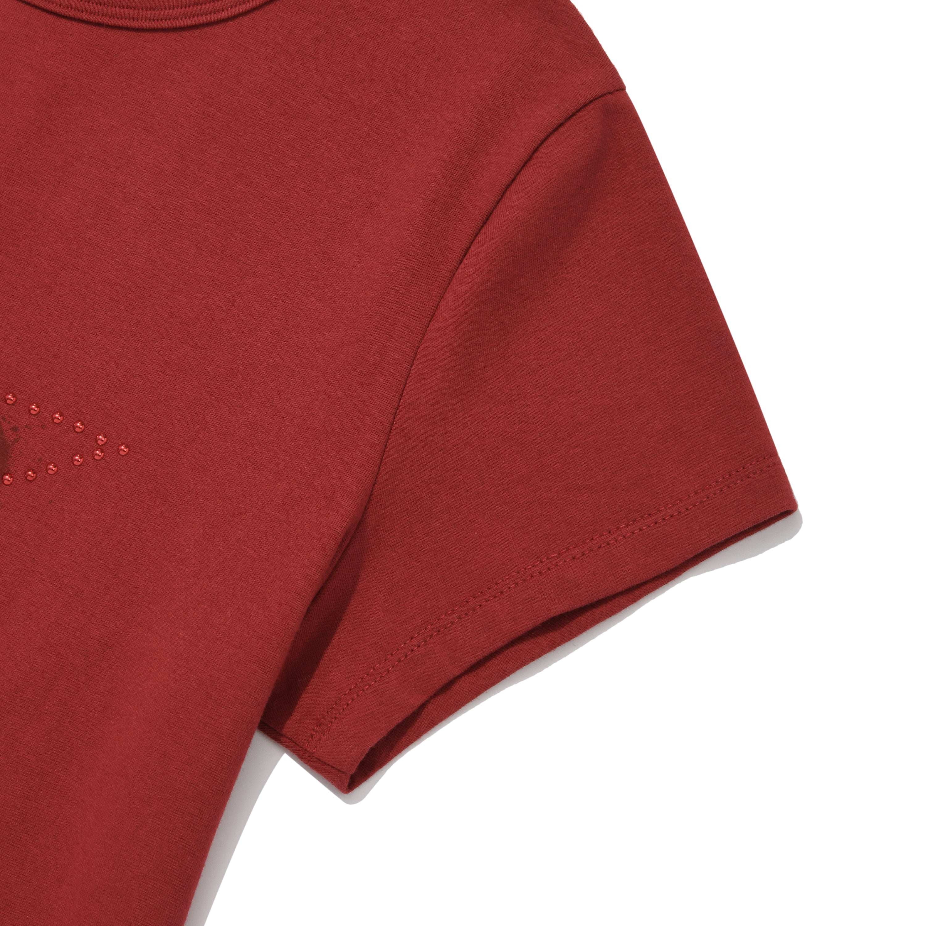 メルティングチェリープリンテッドクロップTシャツ【レッド】