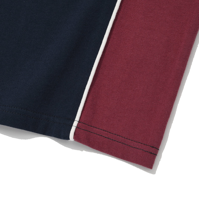 カラーブロックラグランTシャツ【ネイビー】