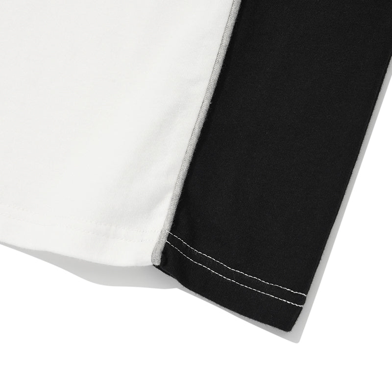 カラーブロックラグランTシャツ【ネイビー】