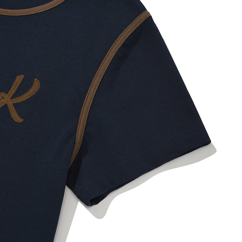 グラフィックリンガーTシャツ【ネイビー】