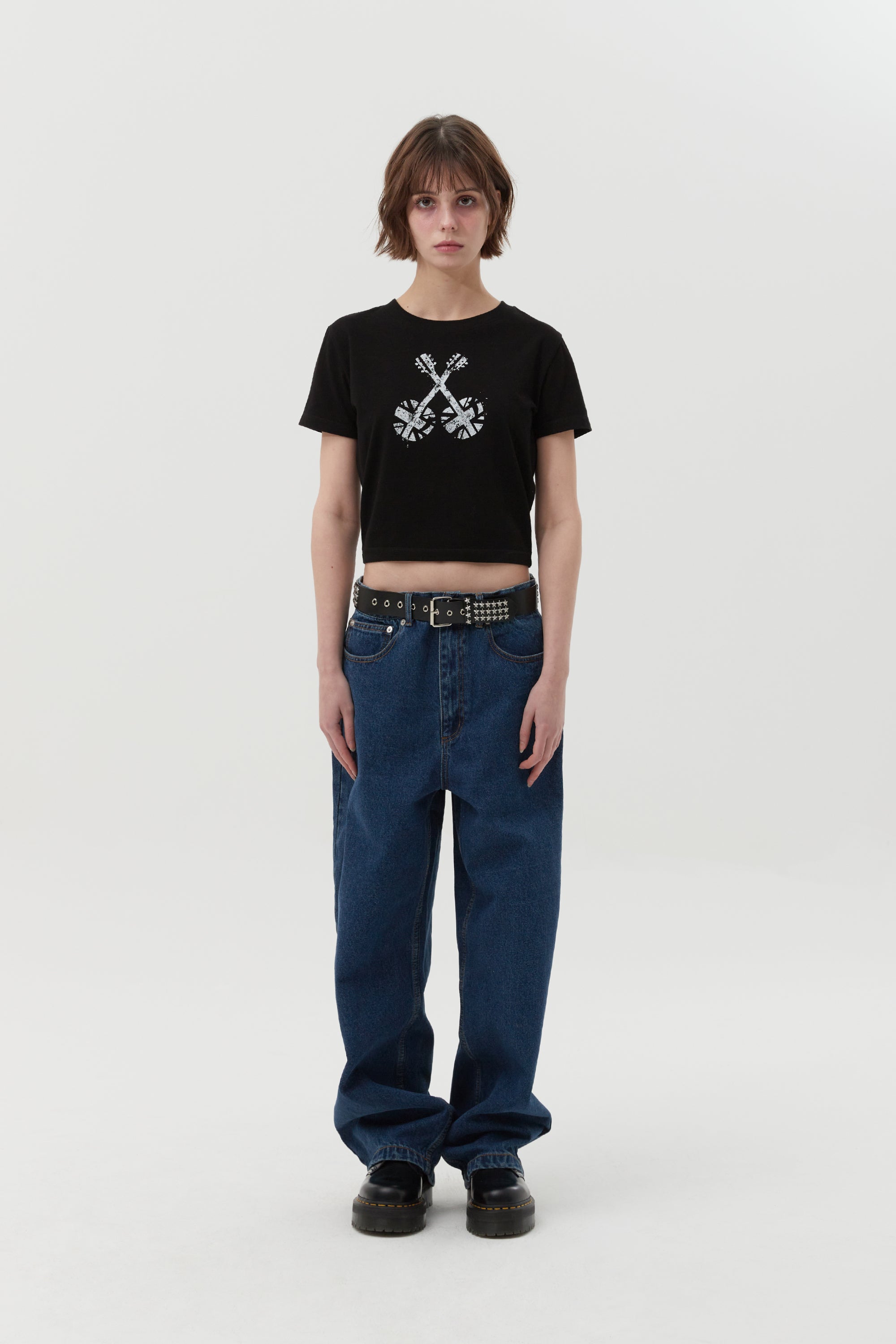 ユニオンジャッククロップTシャツ【ブラック】