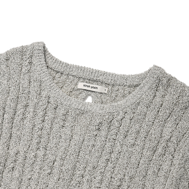 KIRSHプレーンバックホールポイントニット【GRAY】