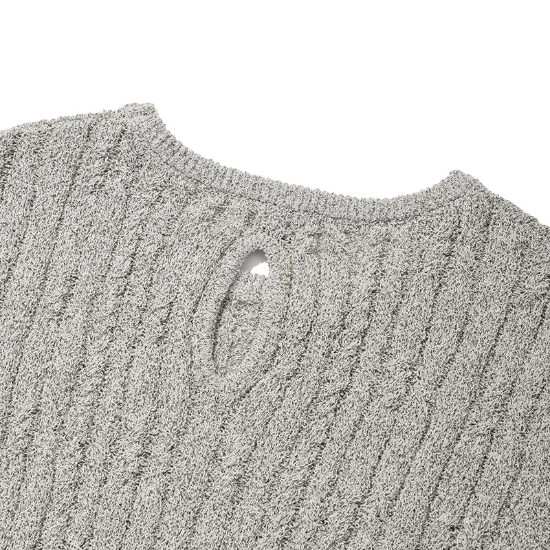 KIRSHプレーンバックホールポイントニット【GRAY】