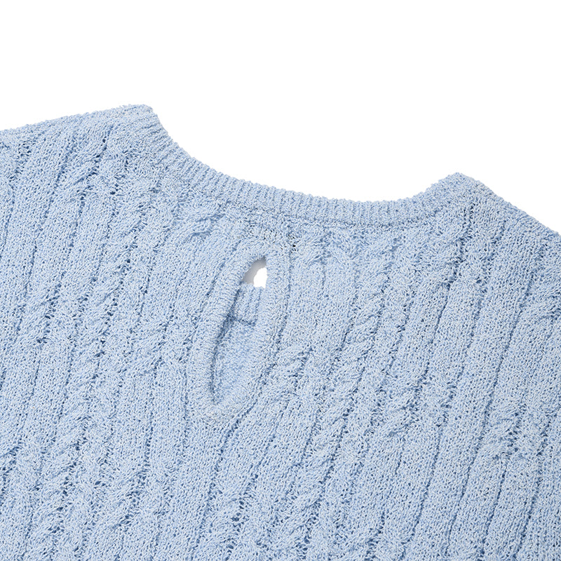 KIRSHプレーンバックホールポイントニット【GRAY】