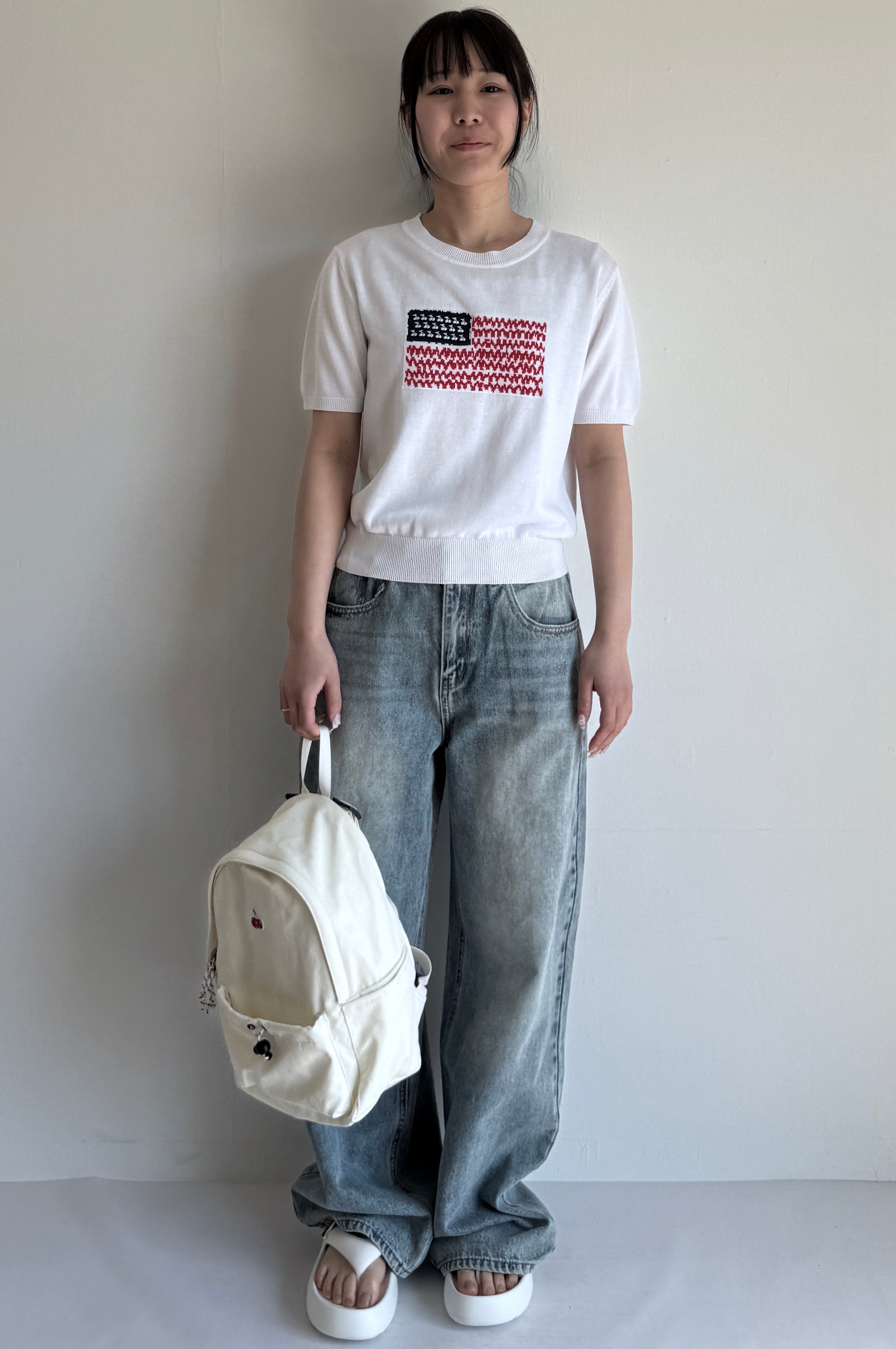 CHERRY USA グラフィックサマーニット【ホワイト】