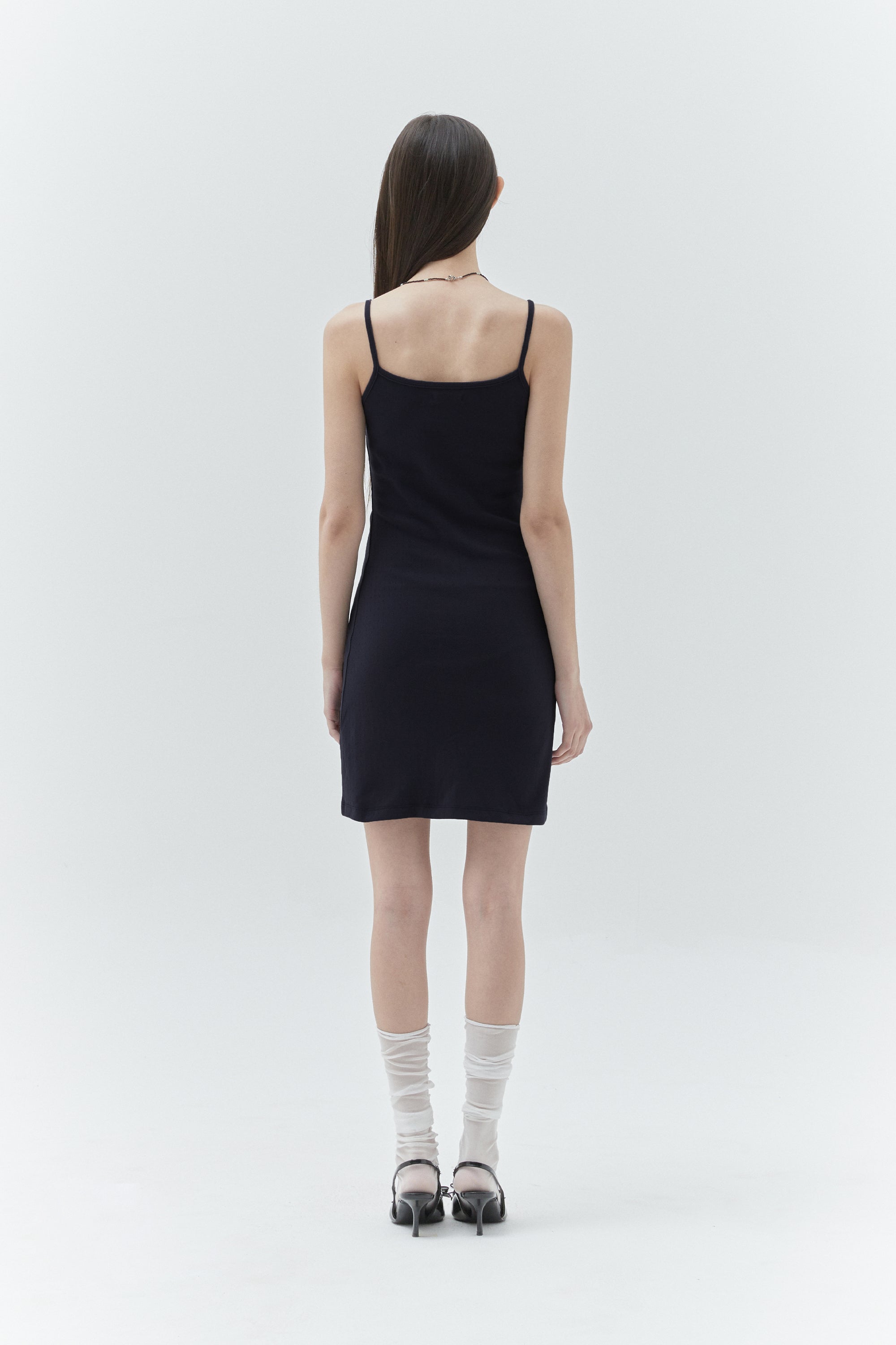 KIRSHプレーンチェリースリムフィットスリーブレスドレス【ダークネイビー】