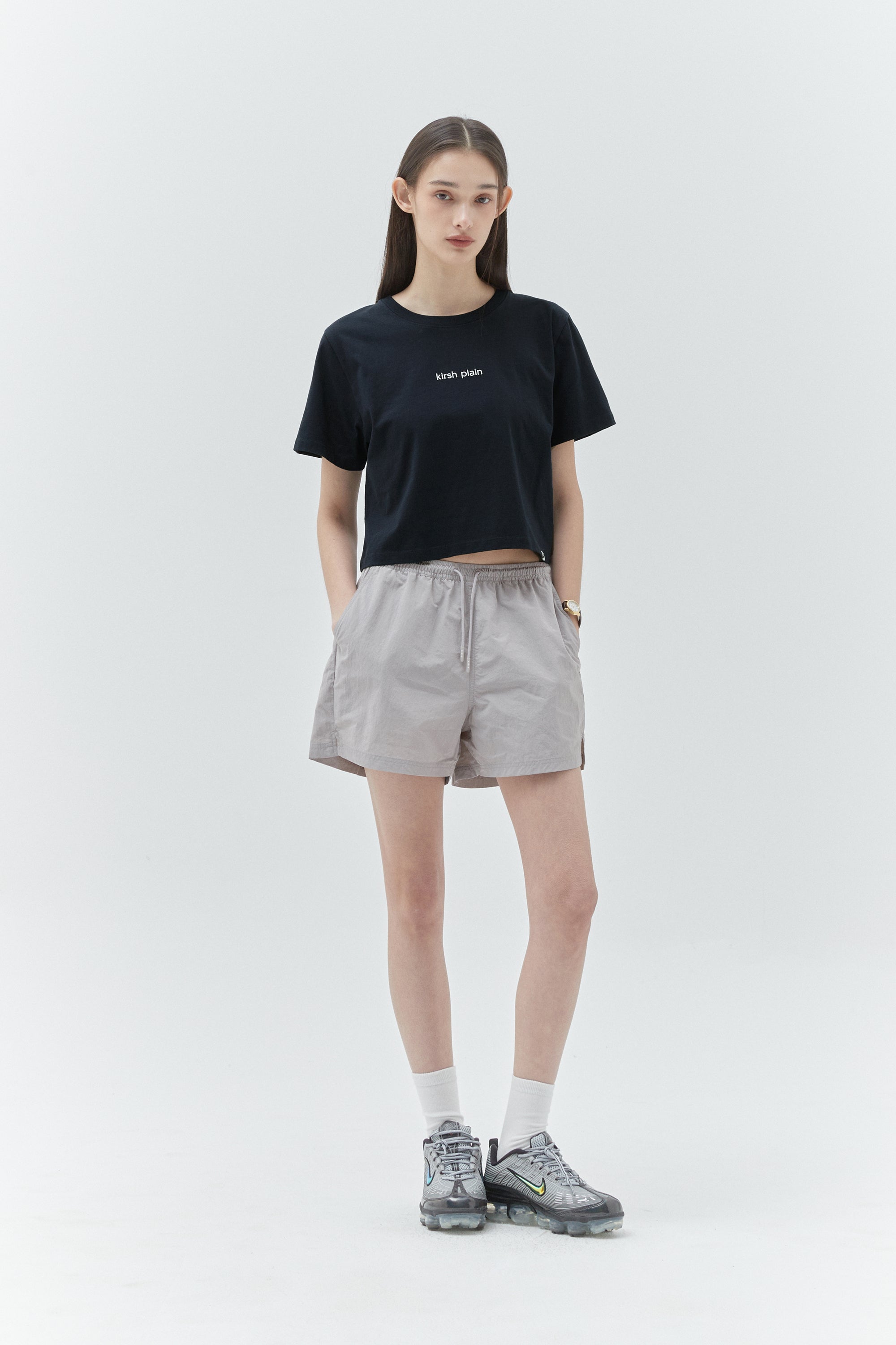 KIRSHプレーンワーディングポイントTシャツ【ダークネイビー】