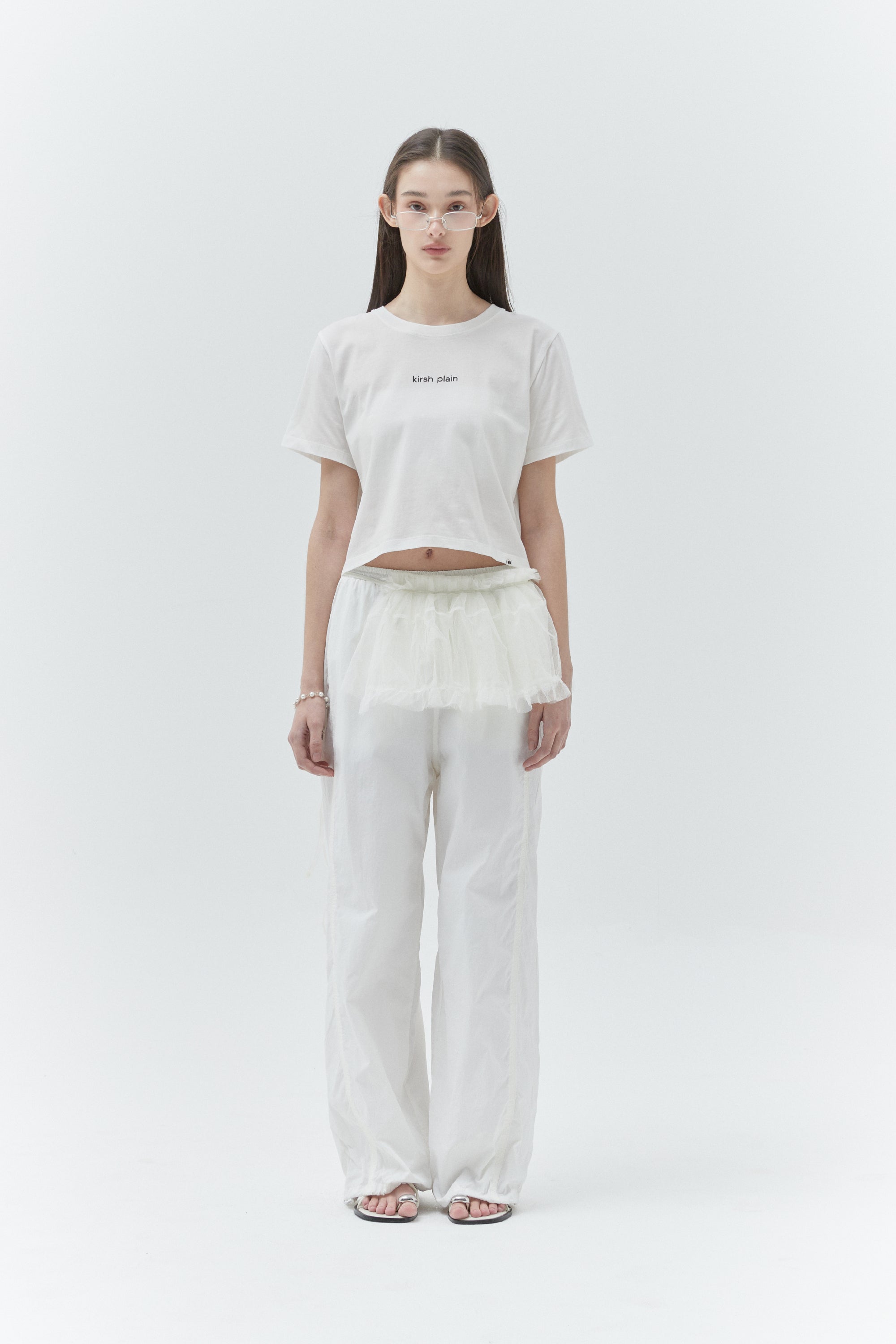 KIRSHプレーンワーディングポイントTシャツ【ホワイト】