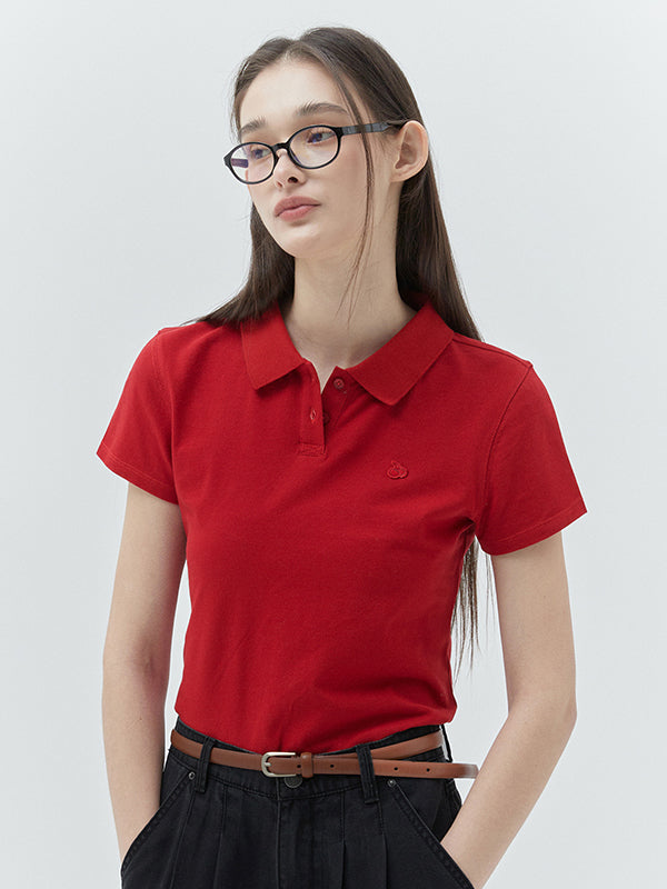 KIRSHプレーンスリムフィットピケTシャツ【ネイビー】