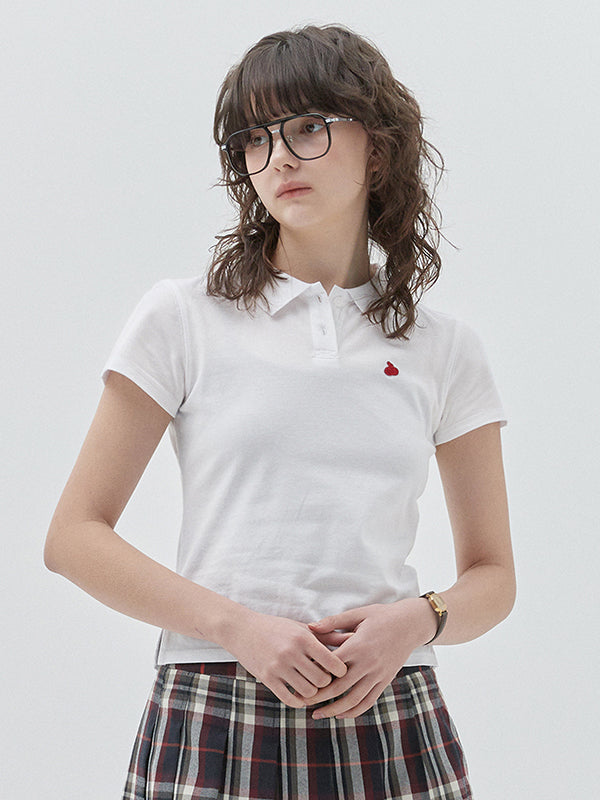 KIRSHプレーンスリムフィットピケTシャツ【ネイビー】