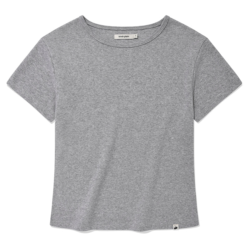KIRSHプレーンチェリーセミクロップTシャツ 【メランジグレー】