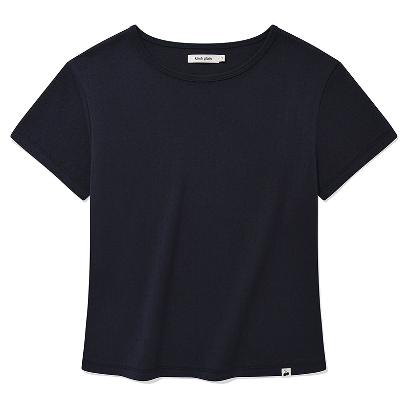 KIRSHプレーンチェリーセミクロップTシャツ 【メランジグレー】