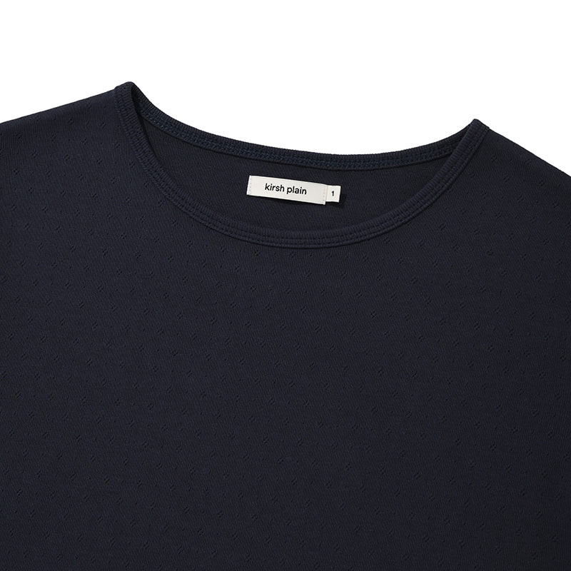 KIRSHプレーンチェリーセミクロップTシャツ 【メランジグレー】