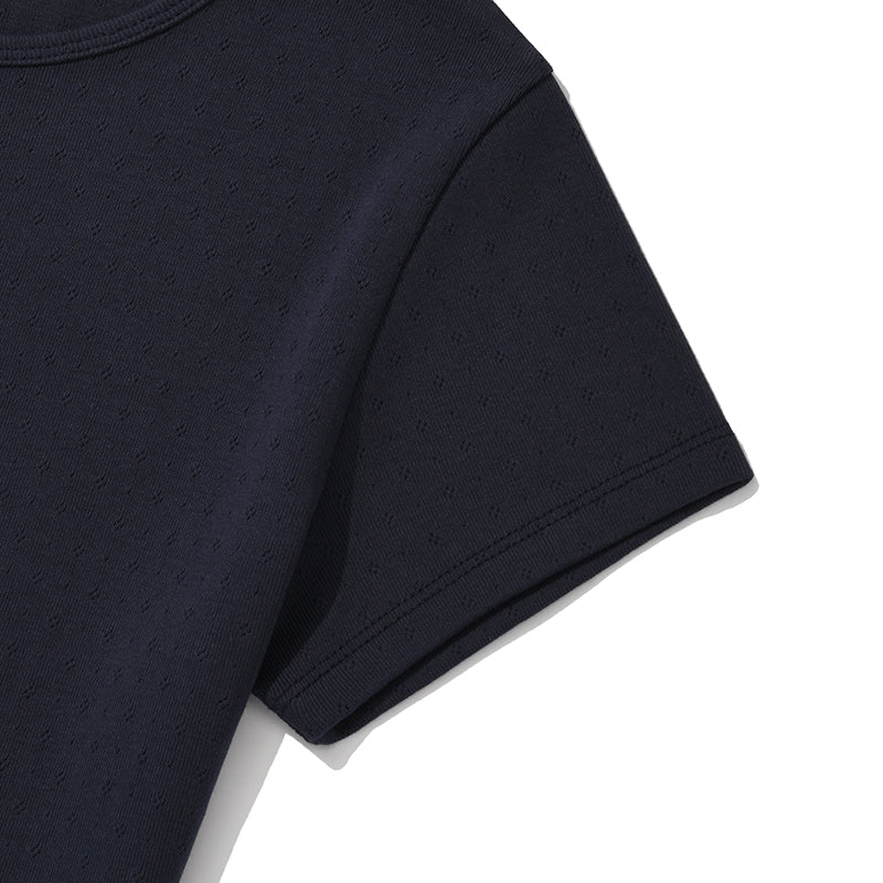 KIRSHプレーンチェリーセミクロップTシャツ 【メランジグレー】